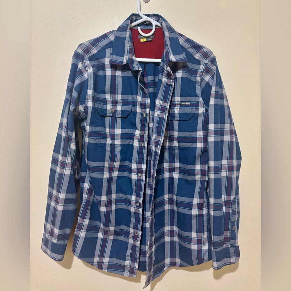 Eddie Bauer Men’s Plaid Flannel Long Sleeve size M rugged outdoor western